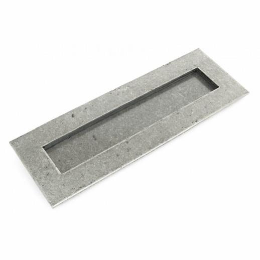 From The Anvil 33680 Letter Plate; 324 x 108mm; Aperture 260 x 44mm; Fixing Centres 292mm; Pewter (PE)