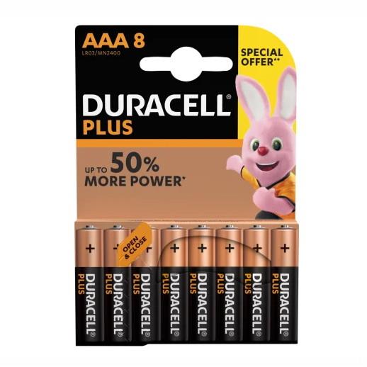 Duracell Plus Battery 'AAA' Cell; Pack (8)