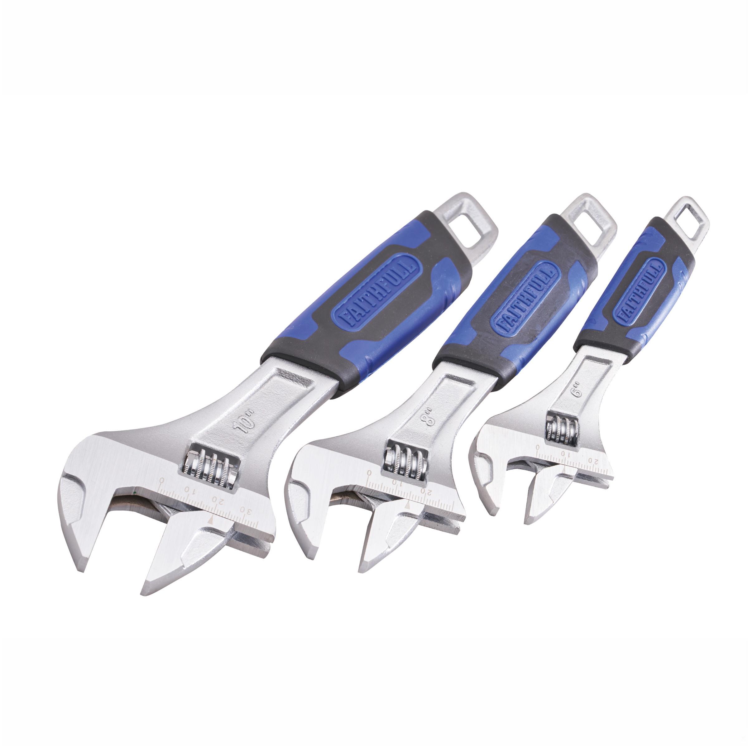 Faithfull FAIAS3PCA 3 Piece Contract Adjustable Spanner Set