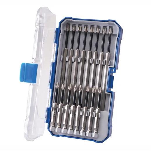 Faithfull FAISBSET16I 16 Piece Long Impact Screwdriver Bit Set; PH & PZ; 75mm & 150mm