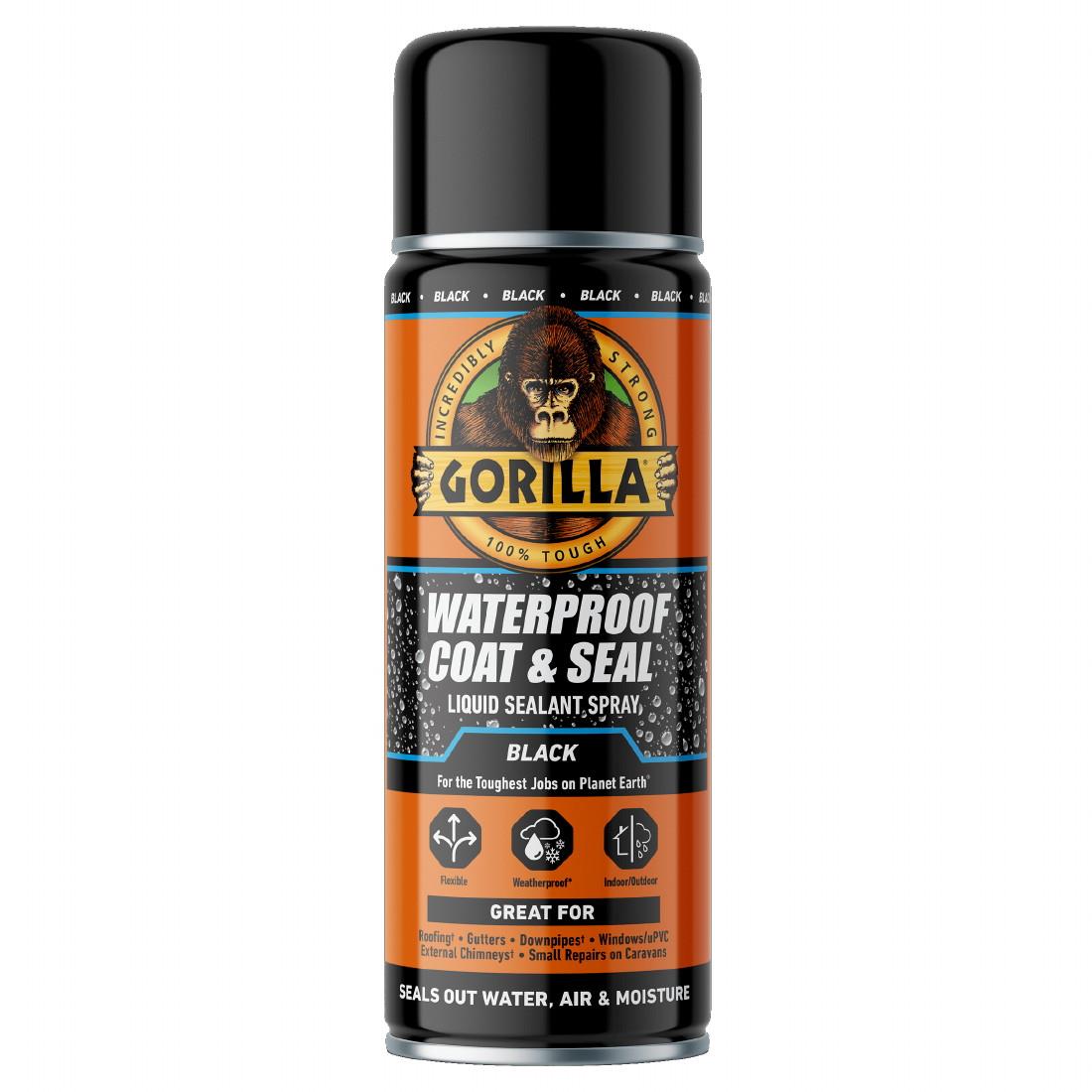 Gorilla 115173 Waterproof Coat And Seal Spray; Black (BK); 450ml Can