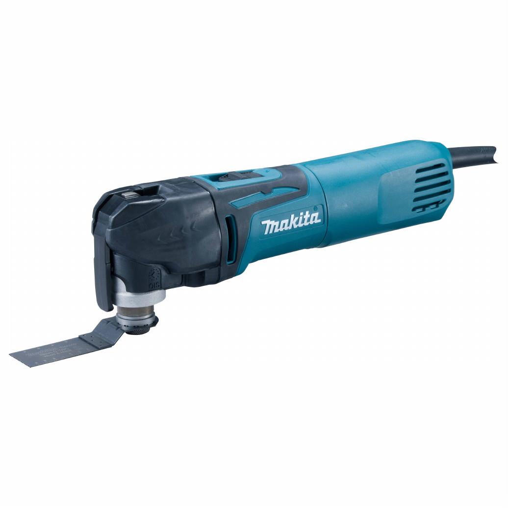 Makita TM3010CK Multi-Tool (Oscillating Interface System); Tool-Less Accessory Change; 320 Watt; 240 Volt