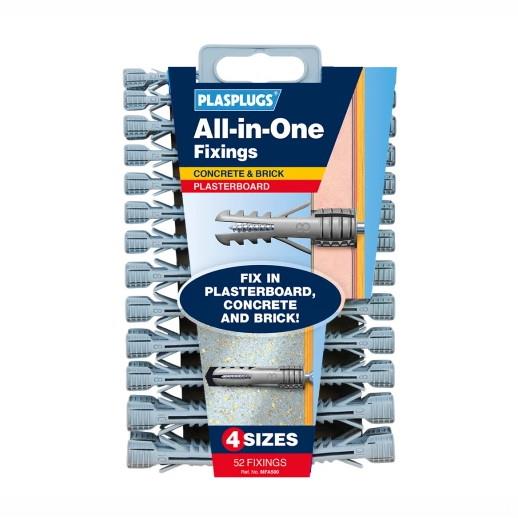 Plasplugs MFA 500 All-In-One Fixings Assorted; Pack (52)