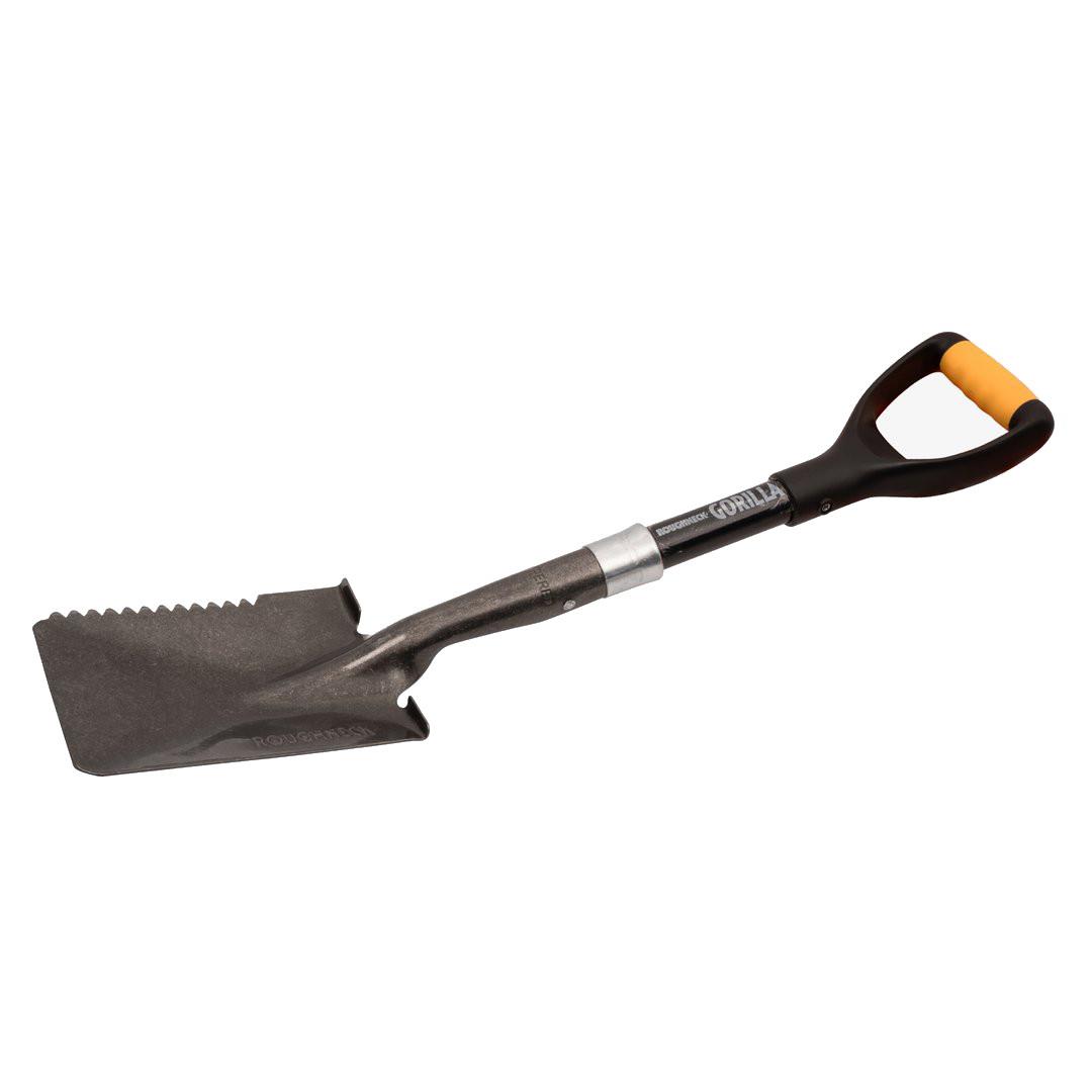 Roughneck Gorilla 68-007 Micro Sharp Edge Square Mouth Shovel; Fibreglass Shaft; D-Grip Handle; Overall Length 690mm (27