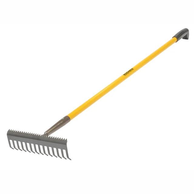 Roughneck 68-302 Serrated Sharp Edge Soil Rake; Fibreglass Handles; 350 ...