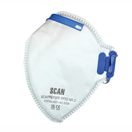 Scan SCAPPEP2FF FFP2 Fold Flat Disposable Mask; Box (3)