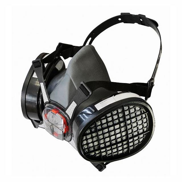 Scan PPERESPA1 Twin Half Mask Respirator + A1 Vapour And Gas Filter Cartridge