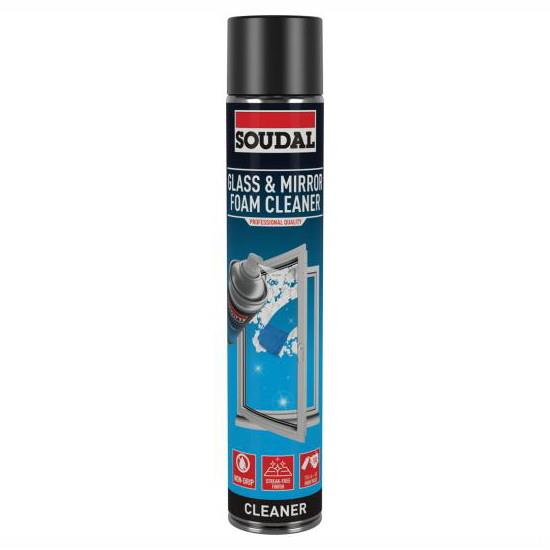 Soudal 156176 Glass & Mirror Aerosol Spray Foaming Aerosol Spray Cleaner; White (WH); 750ml