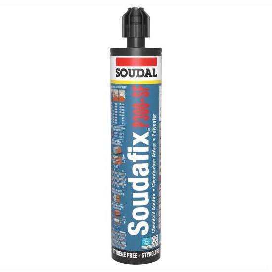 Soudal 154406 Soudafix P300-SF; Two Part Styrene Free Polyester Resin Anchor; Dark Grey (DGR); 280ml