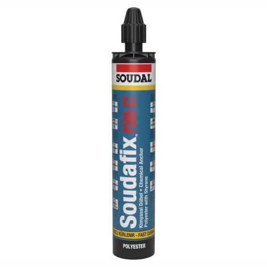 Soudal 124954 Soudafix P300-ST; Two Part Polyester Resin Chemical Anchor; Dark Grey (DGR); 300ml