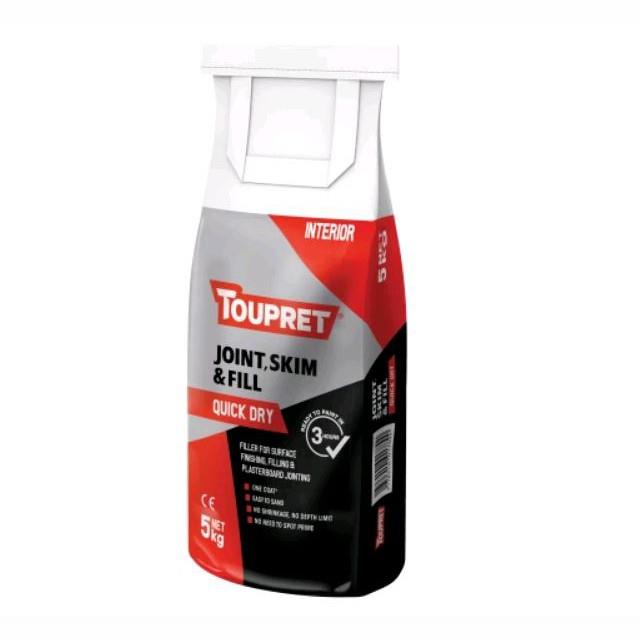 Toupret FGBJSR05GB Quick Dry Joint; Skim & Fill Powder; 5Kg