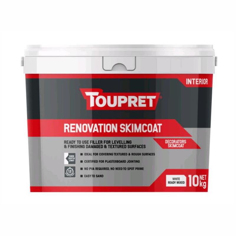 Toupret TTEGALP10GB Renovation Skimcoat; 10Kg