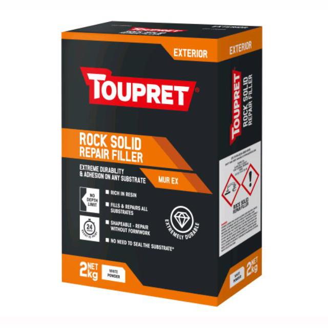 Toupret TTMUX02GB Rock Solid Repair; Exterior Filler; 2Kg