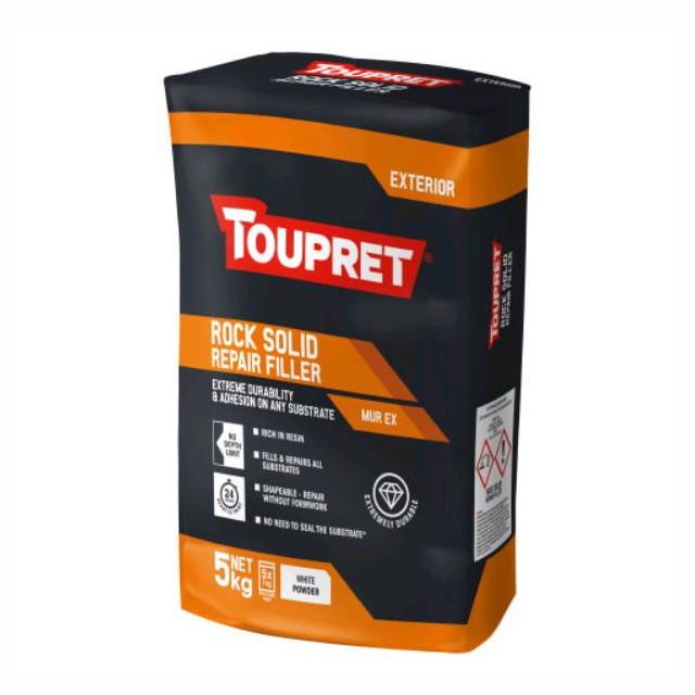 Toupret TTMUX051GB Rock Solid Repair; Exterior Filler; 5Kg