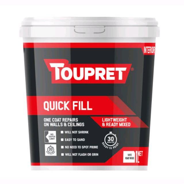 Toupret TTREDLP01GB Quick Fill Interior Ready Mixed Filler; 1 Litre