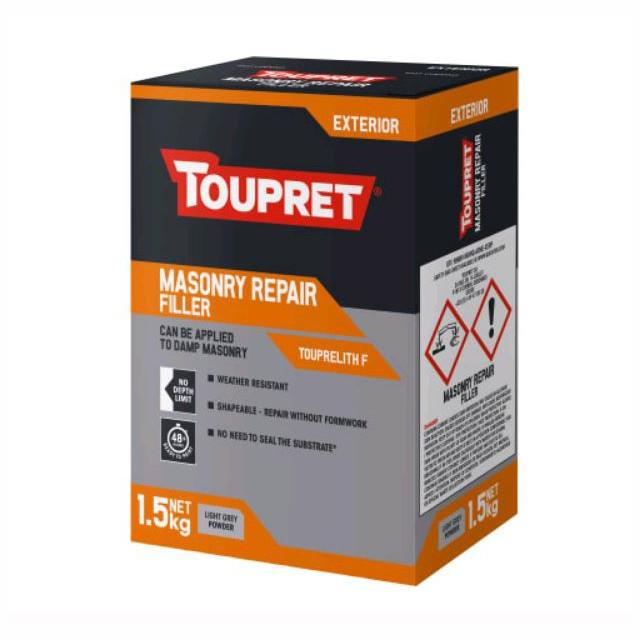 Toupret TTTHR01.5GB Exterior Masonry Repair Filler; 1.5Kg