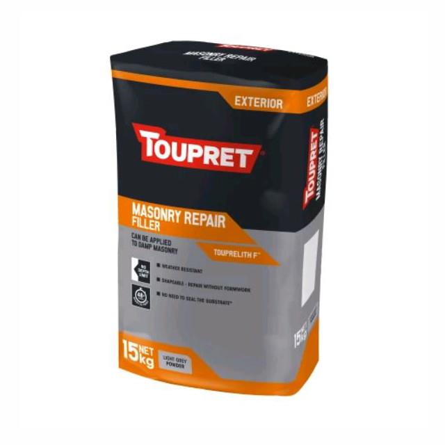 Toupret TTTHR15GB Exterior Masonry Repair Filler; 15Kg