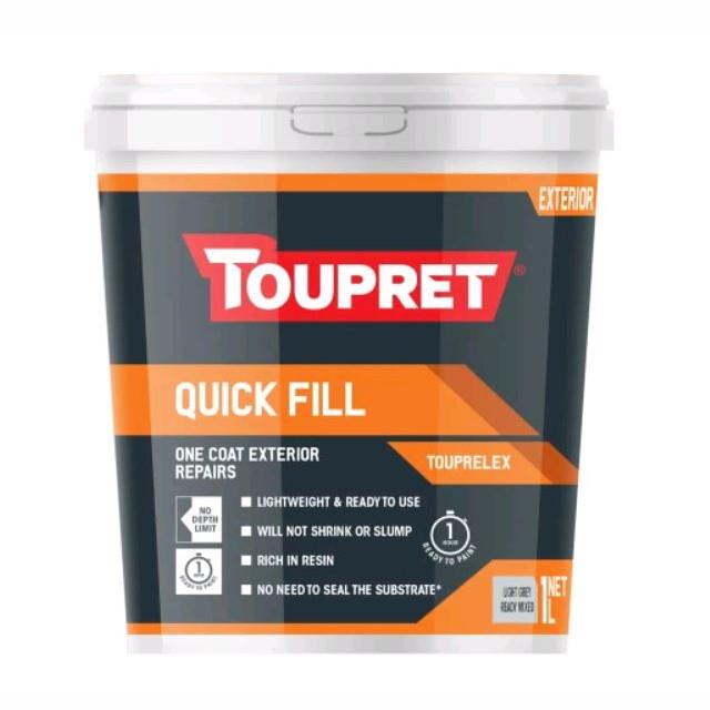 Toupret TTTLX01GB Quick Fill Exterior Ready Mixed Filler; 1 Litre