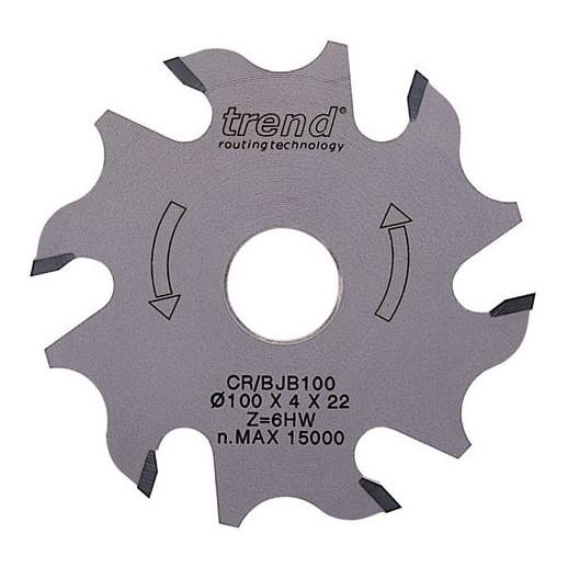 Trend CR/BJB100T Cordless Biscuit Jointer Saw Blade; 100mm x 22mm x 6T