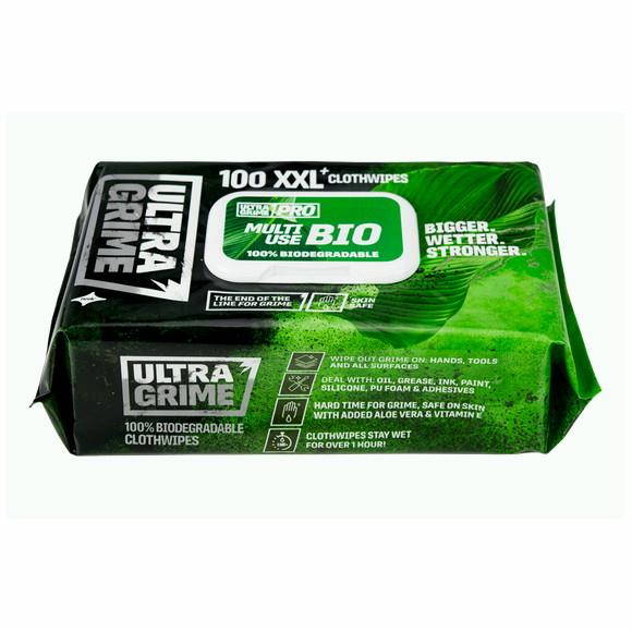 Ultragrime Bio-degradable Industrial Wipes; Pack (100)