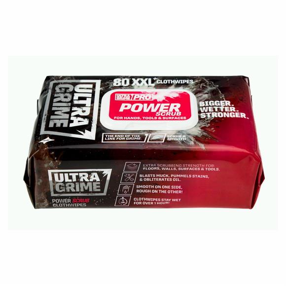 Ultragrime Pro Power Scrub Wipes; Pack (80)