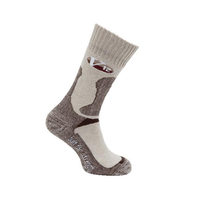 V-Sok Marl Calf Length Socks; Fawn (FN); Large (L)(7-10)