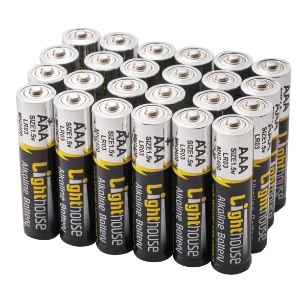 Lighthouse AAA Batteries; Bulk Pack (24)