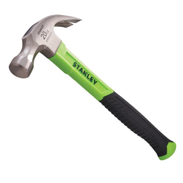 Stanley STHT51310-5 Fibreglass Hi-Vis Curved Claw Hammer; 570gm (20 oz)