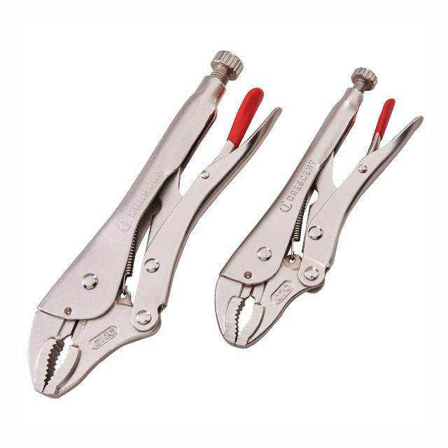 Crescent 2 Piece Curved Jaw Locking Plier Set; With Wire Cutter; 200mm (8