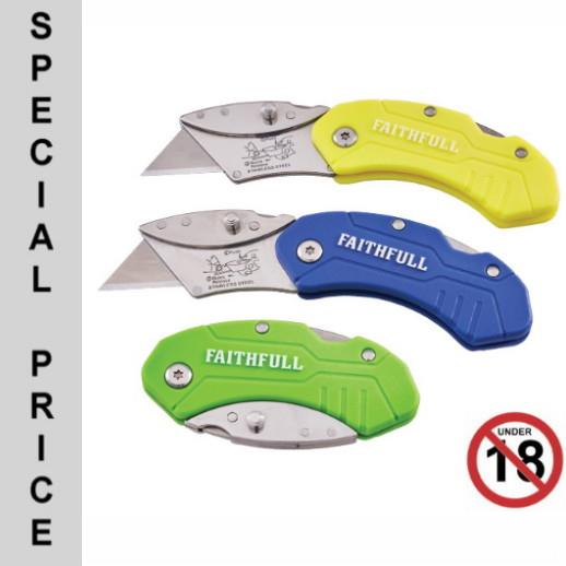 Faithfull FAITKNUTLHV Hi-Vis Folding Utility Knife